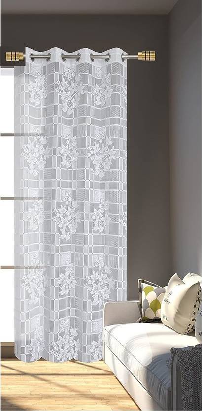 BHUNTL TRADERS 212 cm (7 ft) Door Net Semi Transparent Curtain Single Curtain