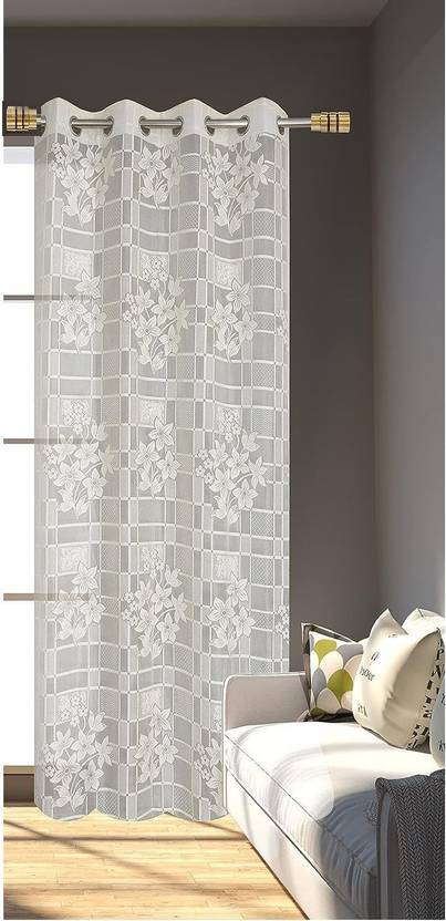 BHUNTL TRADERS 212 cm (7 ft) Door Net Semi Transparent Curtain Single Curtain
