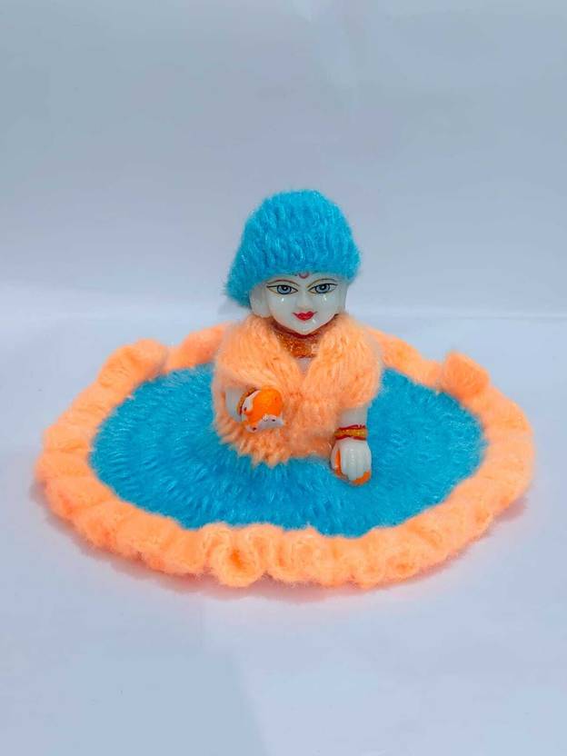 buyagain size 2 no. Laddu Gopal Winter woolen Poshak - Handmade Dress with matching Cap Dress
