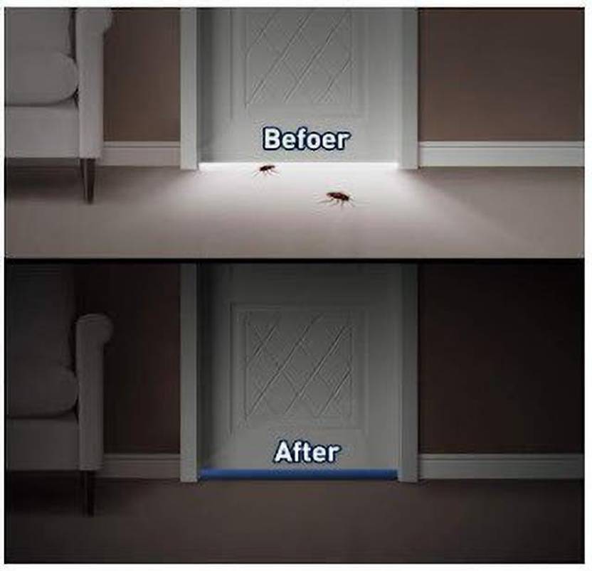 ROYALIUM Durable Floor Mounted Door Sealing Strip GuardDSX1.111 PVC Sound-Proof Reduce Noise Weather Stripping Under Door Twin Stopper Floor Mounted Door Stopper