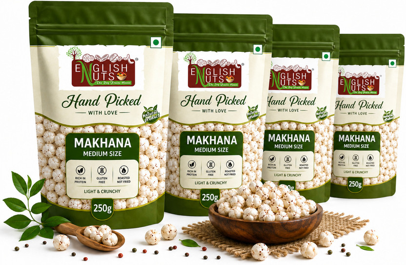 ENGLISH NUTS Pure Makhana Makhana (4 x 250 g)