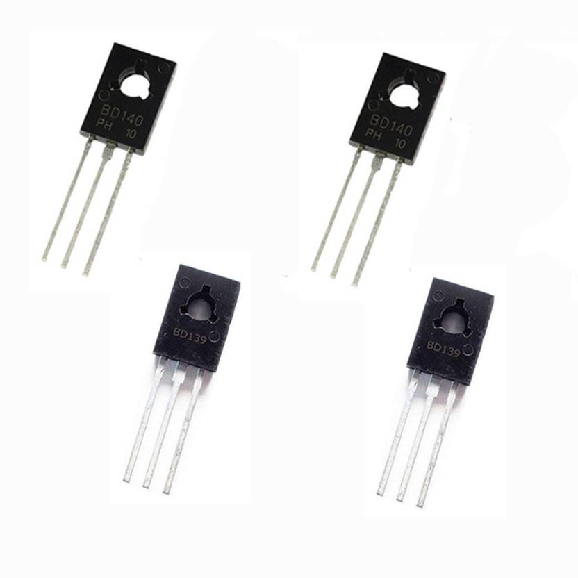 SG Flash BD139 and BD140 Transistor NPN Transistor (Number of Transistors 4, 2 pcs each) Electronic Components Electronic Hobby Kit