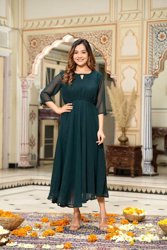 GRISHU COLLECTION Women Solid Anarkali Kurta