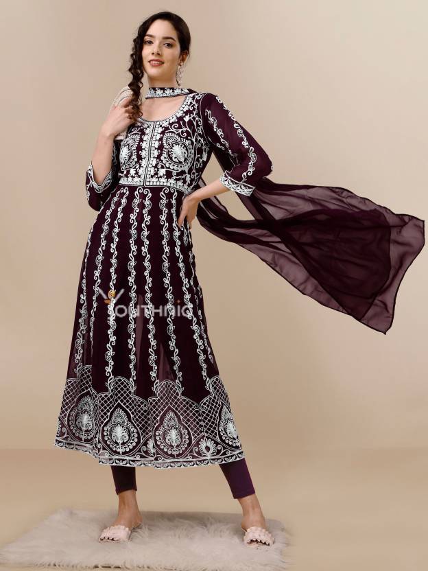 Youthnic Women Georgette Kurta Dupatta Set