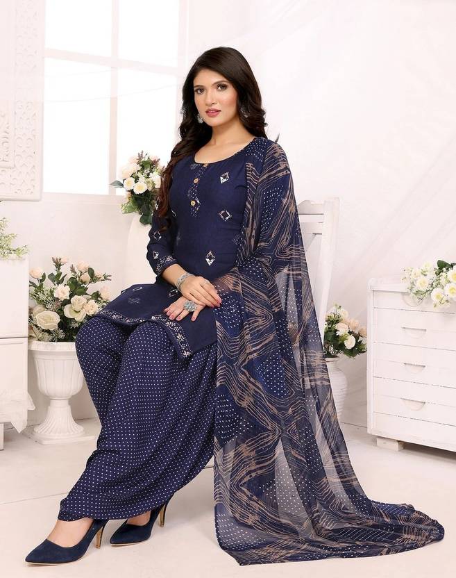 adfab Crepe Printed Salwar Suit Material