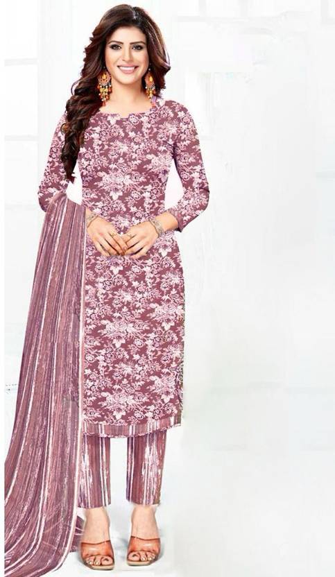ADFAB TEX Unstitched Crepe Kurta & Patiyala Material Solid, Floral Print, Printed, Geometric Print