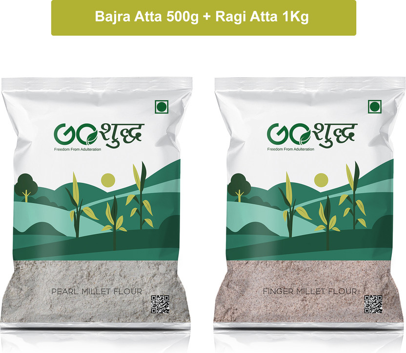 Goshudh Bajra Atta 500g & Ragi Atta 1Kg Combo Pack 1500g