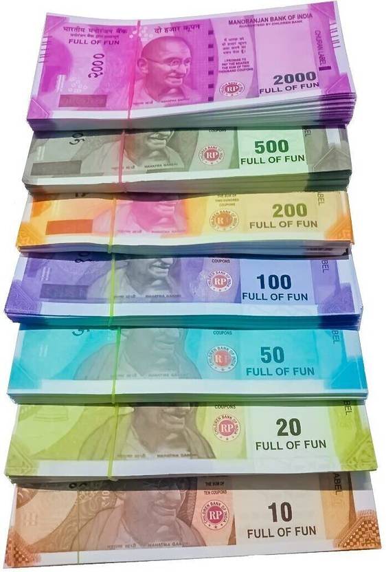BBS DEAL Fake Money note for kids - Money for kids to play , 40 notes for Fake Note nakli notes 10,20,50,100,200,500,each Gag Toy