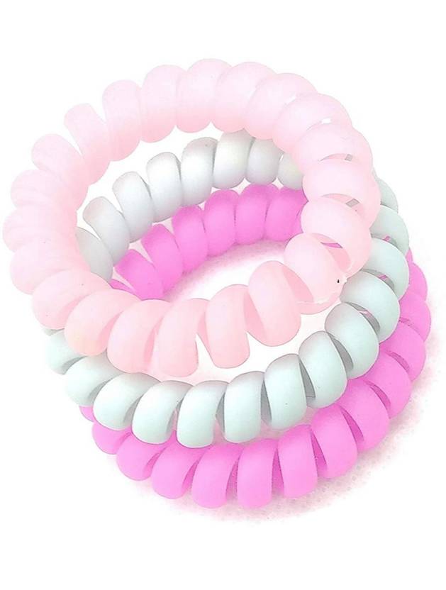 Fameza Rubber Spiral Ponytail Holder for Women (Multicolour) - Set of 3 Club Rubber Band