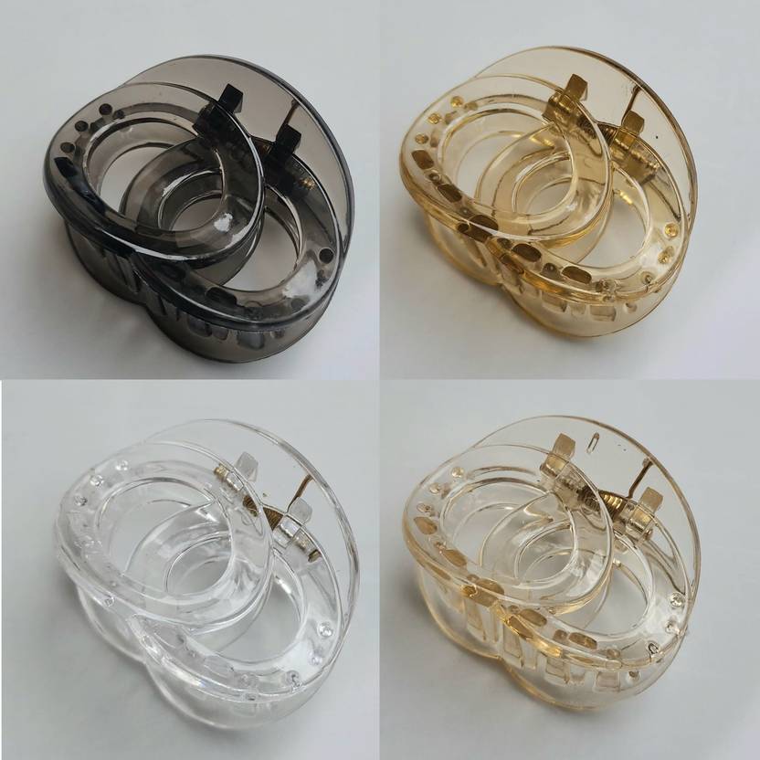 Glitchez Medium Size Hair Clutcher Korean Design Hair Claw Clip Clutchers Set (Pack-4) Hair Claw
