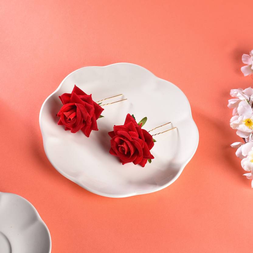 Vogue Hair Accessories Trendy Rose Flower Juda Bun Hair Clip