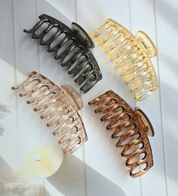 SZN French Style Daily Wear Claw Clip Hair Clutchers for Girls & Women(Pack of 4) Hair Claw