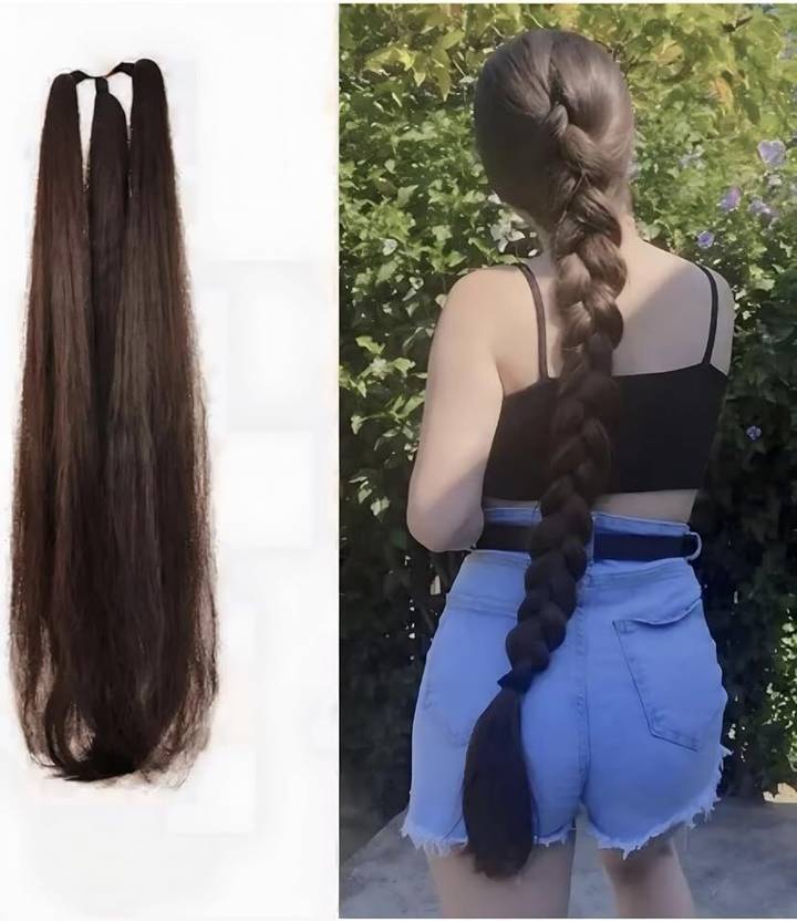 D-DIVINE Brown Nice Look Paranda Choti Colour 26 inch Instant Ready, (1 unit) Hair Extension