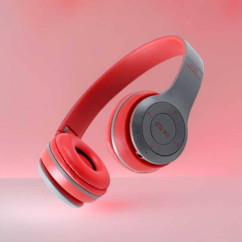 BAGATELLE Thunder Bass Sound, Hands Free Calling Bluetooth (RED, On the Ear) Bluetooth & Wired