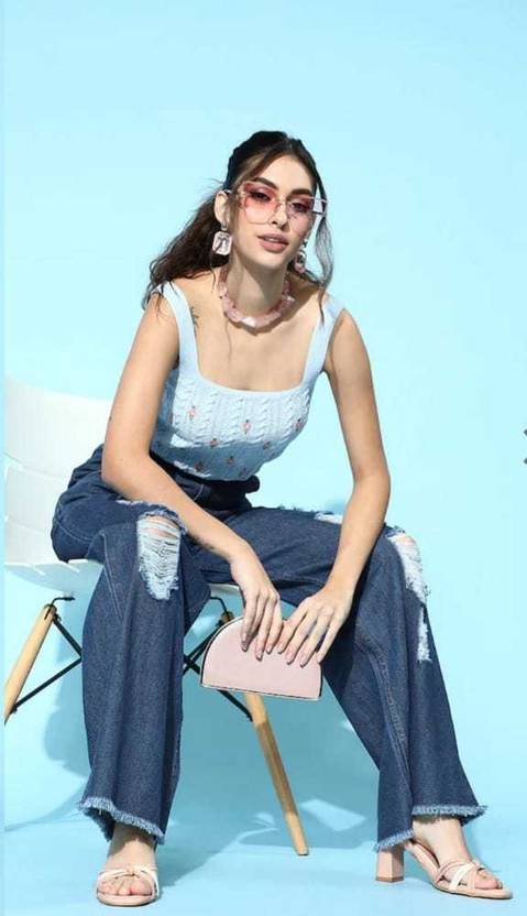 Women Regular Mid Rise Dark Blue Jeans