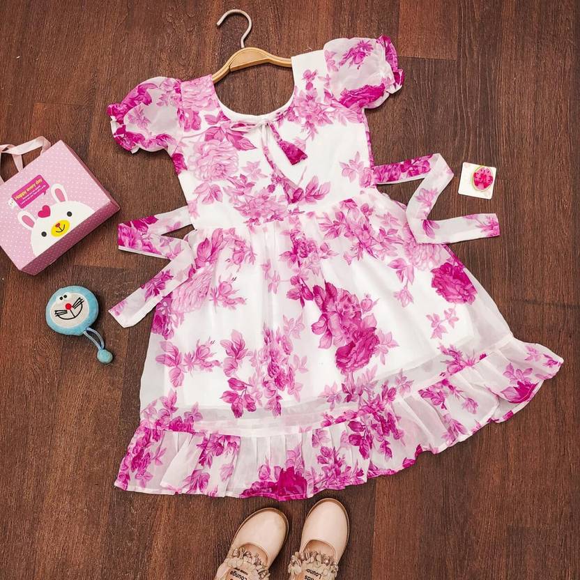 Aabhilasha Girls Below Knee Party Dress