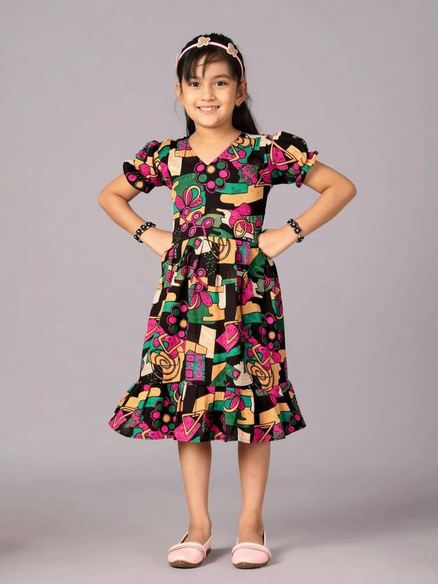Aabhilasha Girls Calf Length Casual Dress
