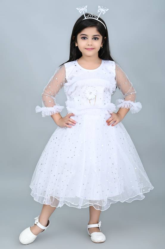 ARUNNA TREND Girls Midi/Knee Length Festive/Wedding Dress