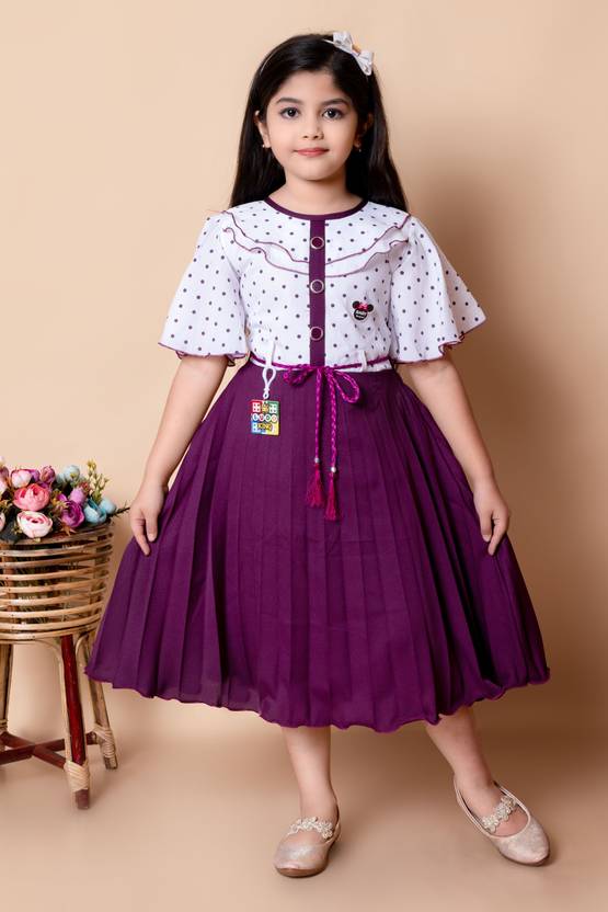 ARUNNA TREND Girls Below Knee Festive/Wedding Dress