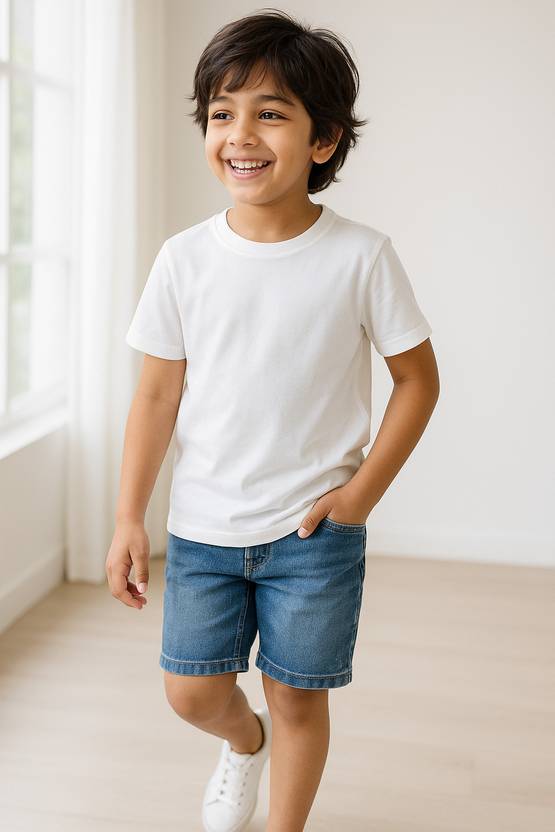 TALES & STORIES Baby Boys Solid Pure Cotton Regular T Shirt