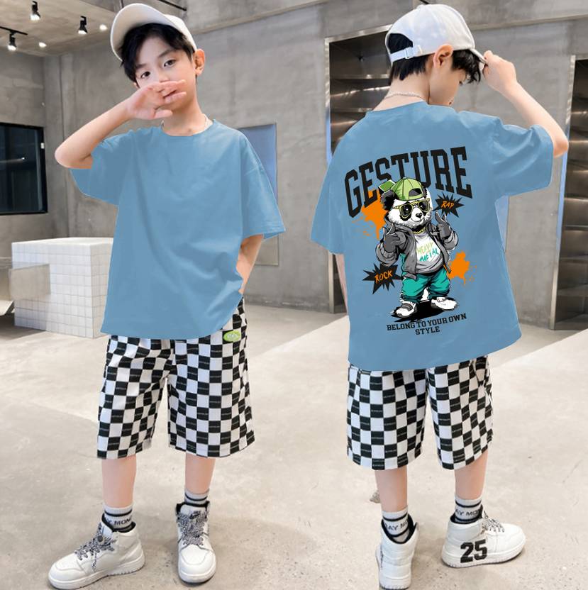 Beaumen Boys Typography Pure Cotton Oversized T Shirt