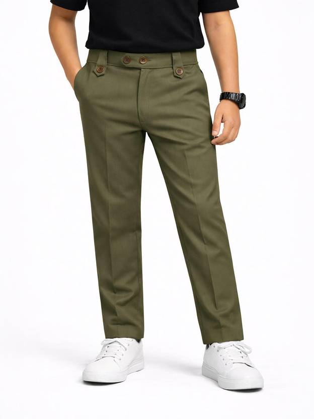 boldcloth Boys Slim Fit, Relaxed Black Cotton Blend Trousers