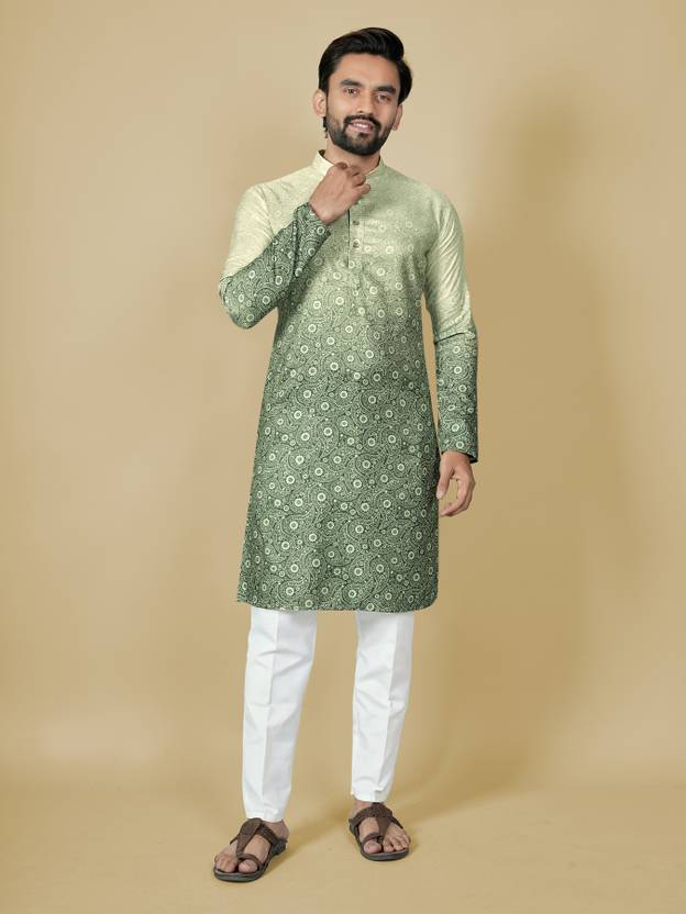 LEIPZIG FASHION Men Printed Straight Kurta