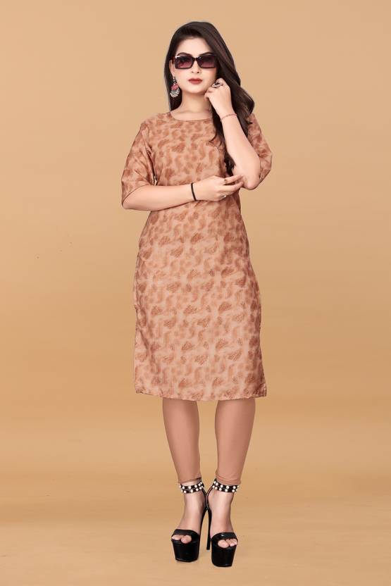 deshmi fashion Printed Crepe Straight Kurta for Women