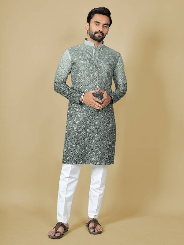 LEIPZIG FASHION Men Printed Straight Kurta