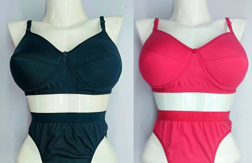 Houseofleingrie Bra & Panty Set Solid Multicolor Lingerie Set