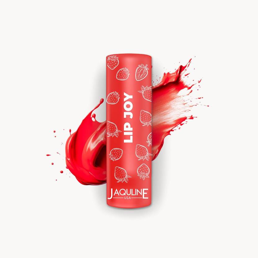 JAQULINE USA Tinted Lip Balm with Almond Oil |Vitamin E |Shea Butter & SPF 22 |12 Hr Moisture Strawberry