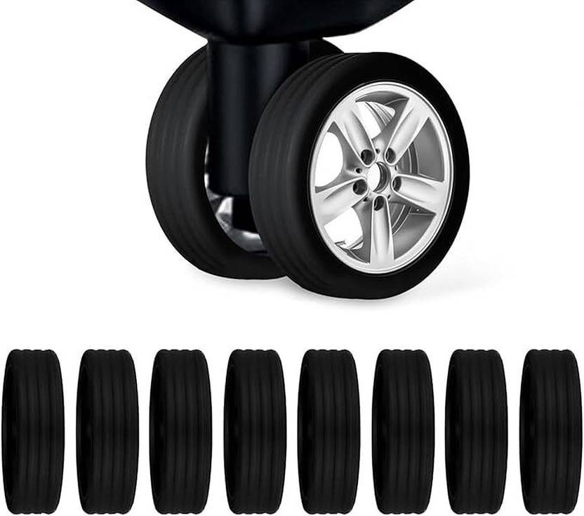 TRENDGROWW Suitcase Wheel Cover - Anti Scratch, Noise Reduction Shock Absorption Silicone Protector Fits Most Trolley Bag & Office Chair Luggage Cover