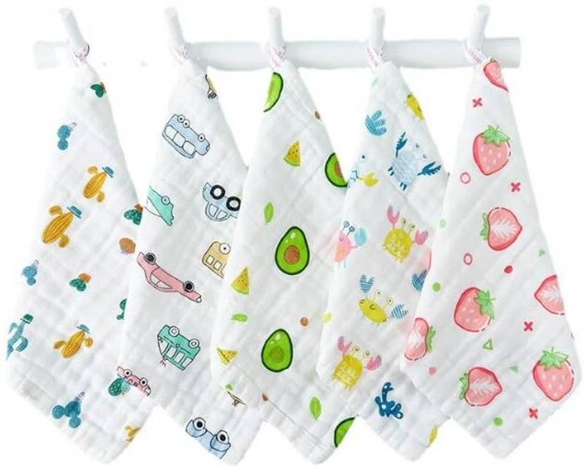 Babking Muslin Bath Washcloths 100% Muslin Cotton 25 x 25 cm Extra Soft White Cloth Napkins