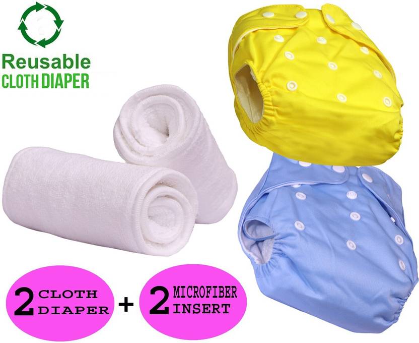 Aashvi Baby Reusable Cloth Diaper, Washable Adjustable Infants Nappy with Insert Pads