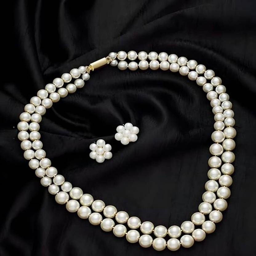 Anamya Collections Alloy White Jewellery Set