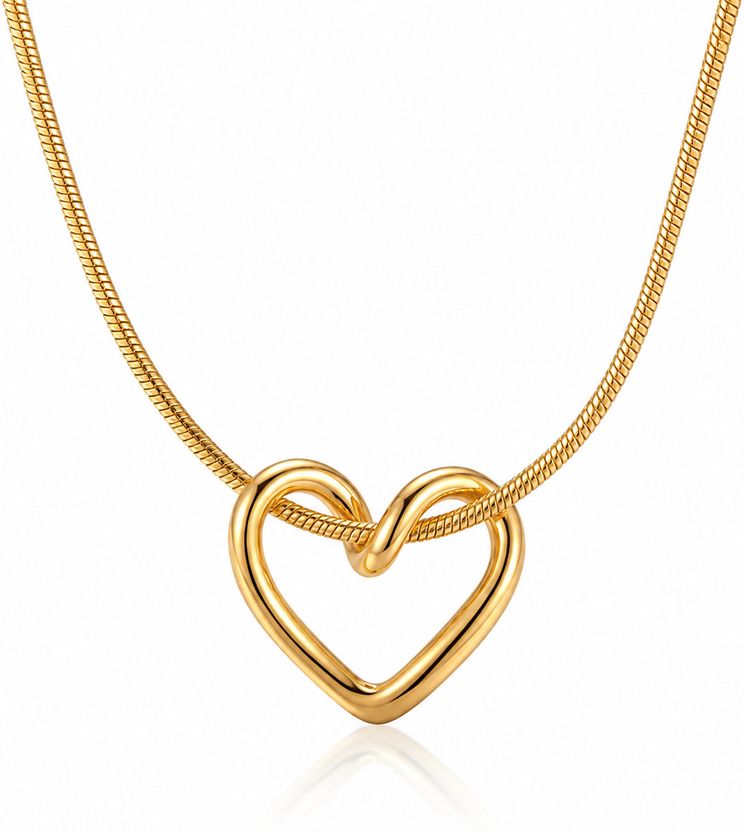 Misba 18k Gold Open Heart Pendant Set - Image 1