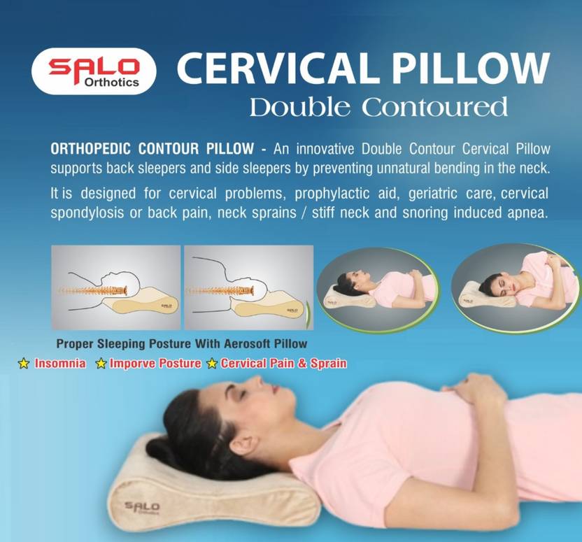 Salo Orthotics Double Contoured Cervical Pillow for Spondylitis, Neck
