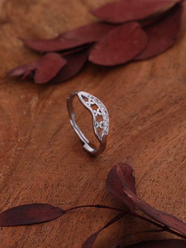 ANOUK Brass Diamond Silver Plated Ring