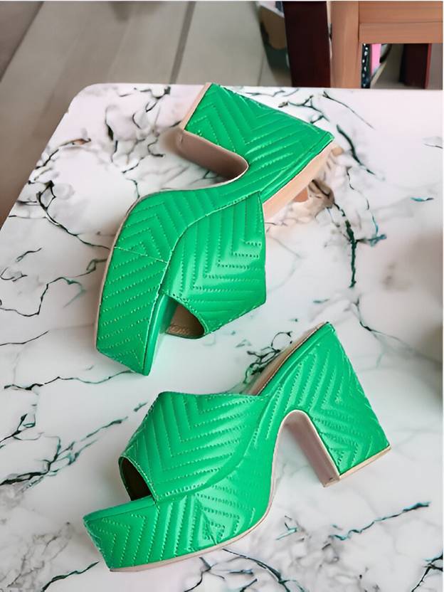 Women Green Heels Sandal