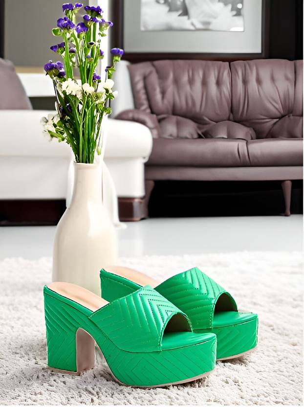 Women Green Heels Sandal