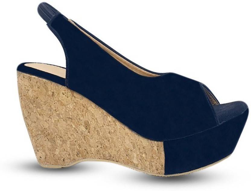 Women Black Wedges Sandal