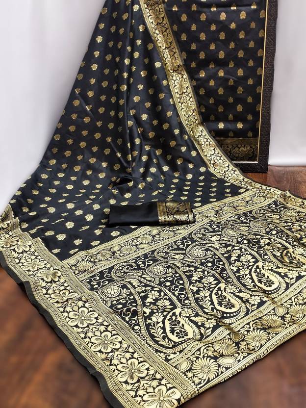 soundarya collection Woven Kanjivaram Jacquard, Pure Silk Saree
