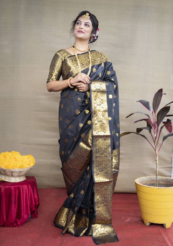 SOUNDARYA SILK Woven Banarasi Pure Silk Saree
