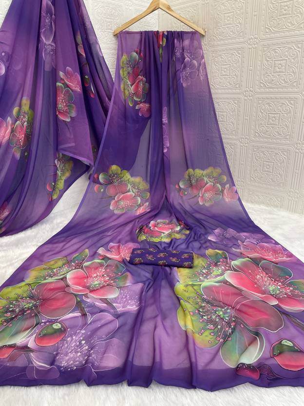 Pemal Designer Digital Print Bollywood Georgette Saree