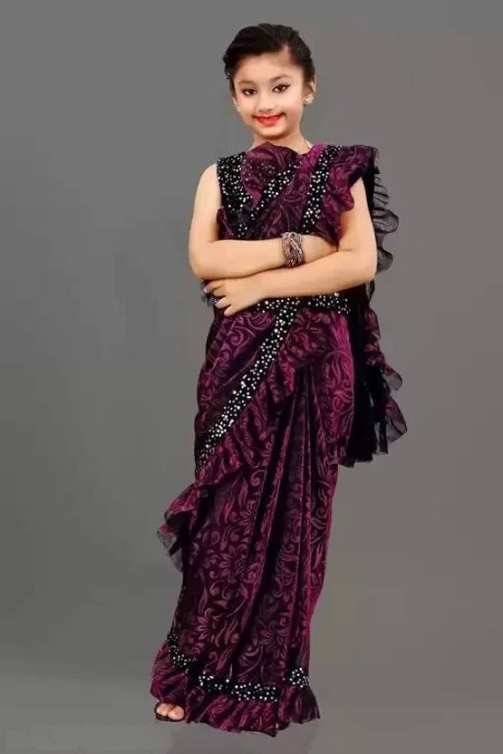 BBSCHOICE Embellished Bollywood Art Silk Saree