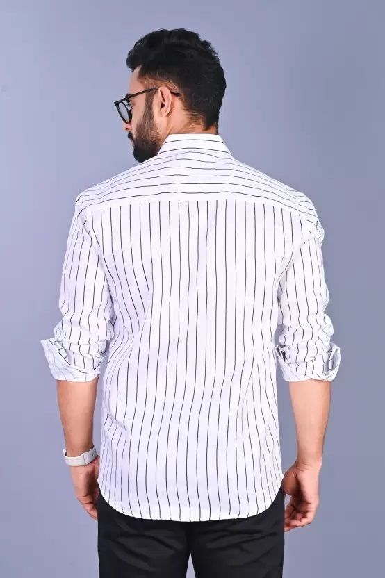 RODEIZ Men Slim Fit Striped Shirt - Image 3