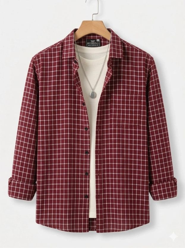 METRONAUT Men Regular Fit Checkered Shirt - Image 6