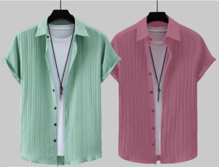 VRLOOKS Men Pink Casual Shirt - Image 2
