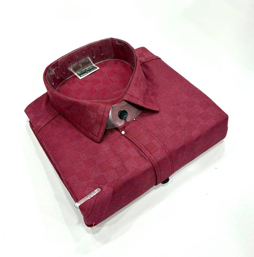 Auzanoor Collection Men Regular Fit Self Design Spread Collar Casual Shirt