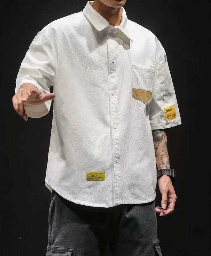 Lauren Adams Men Oversized Fit Solid Casual Shirt